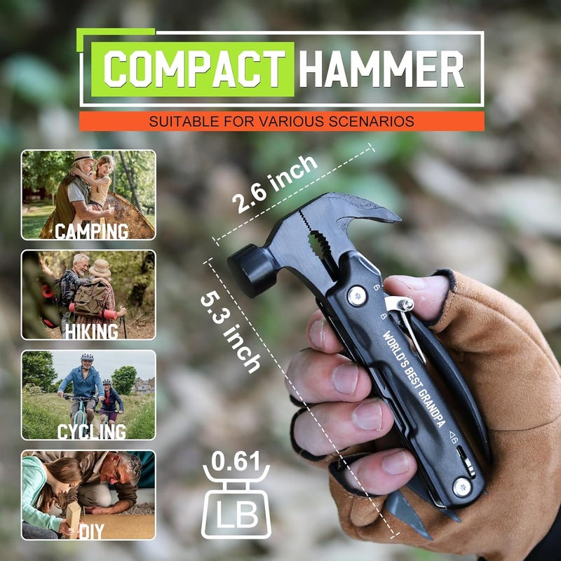 risadas Gifts for Grandpa on Fathers Day - Grandpa Gifts, Best Grandfather Gift - Christmas Birthday Gift for Grandfather - Grandpas Perfect Christmas Presents, Grandparents Presents, Multitool Hammer - Image 3